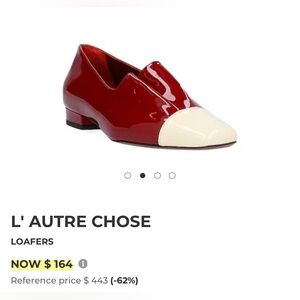 L’Autre Chose Red and Cream Loafers 6 New